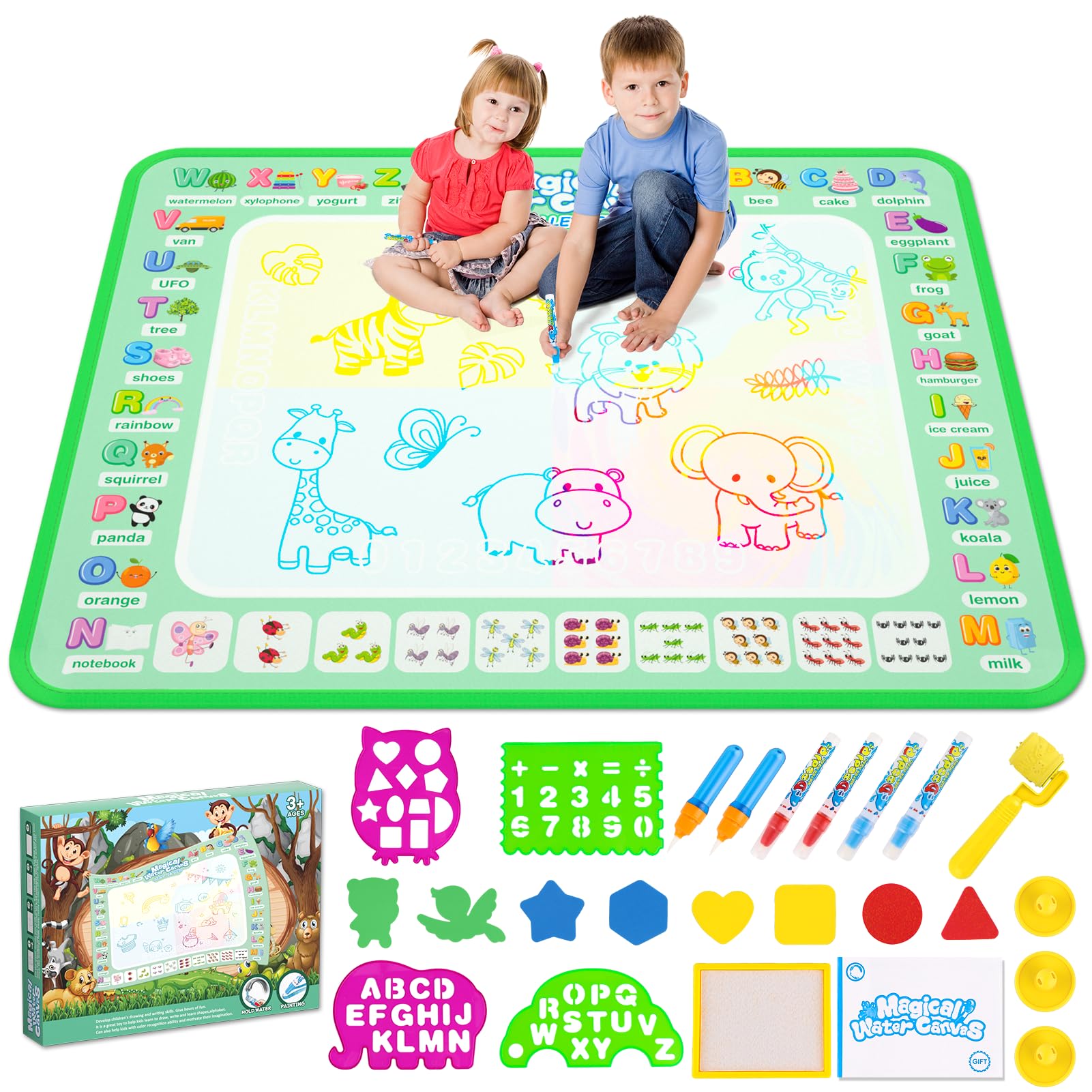 Brinquedo De Pintura Reutilizável Water Doodle Mat Qqduck Para Crianças