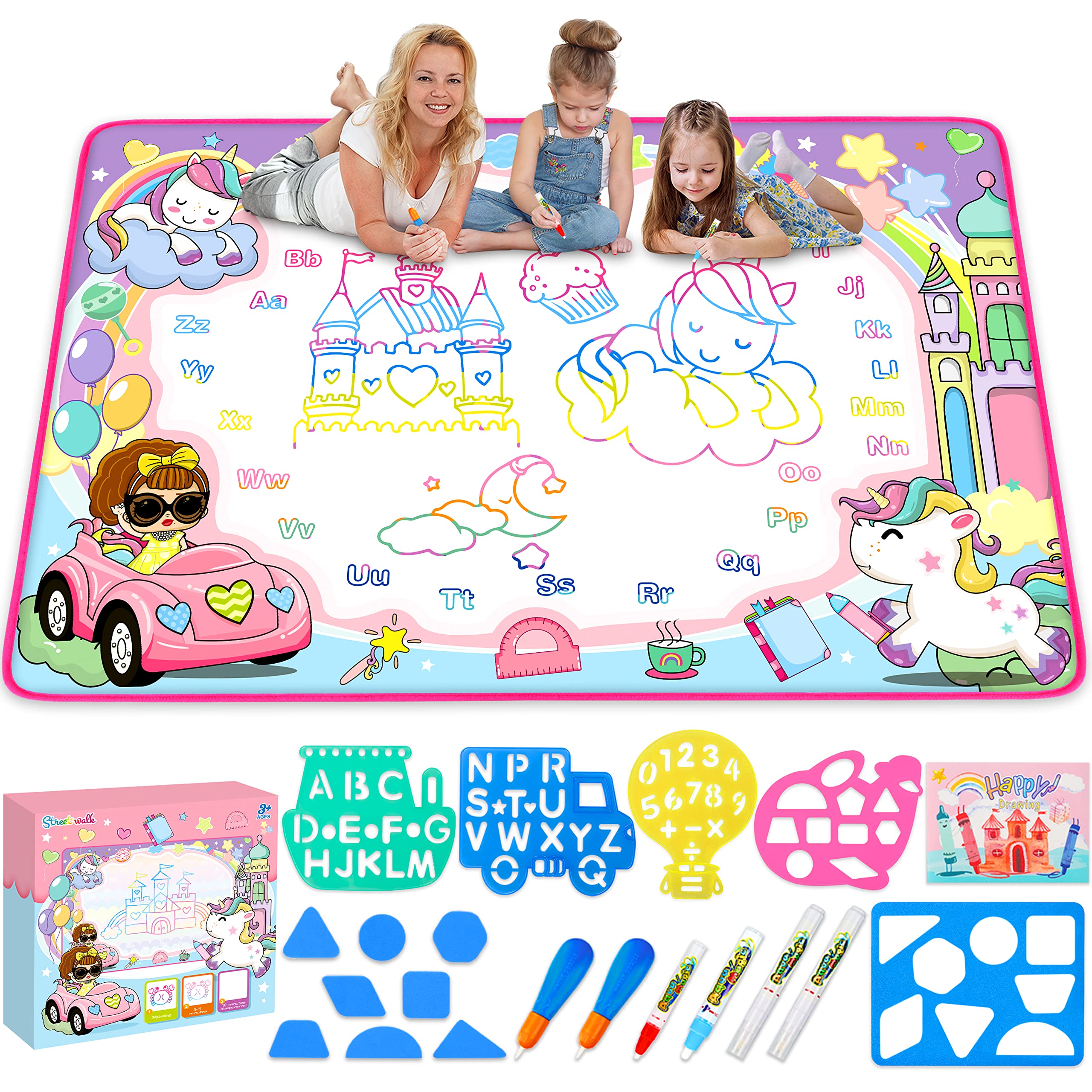 Brinquedo De Pintura Infantil Water Doodle Mat Street Walk, De 3 A 12 Anos