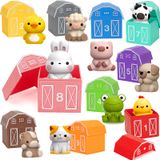 Brinquedo Didático Aigybobo Farm Animals Para Crianças De 1 A 3 Anos Com 20 Unidades