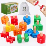Brinquedo De Aprendizagem Sj_pal Abc Letras Do Alfabeto De Madeira De 2 A 5 Anos