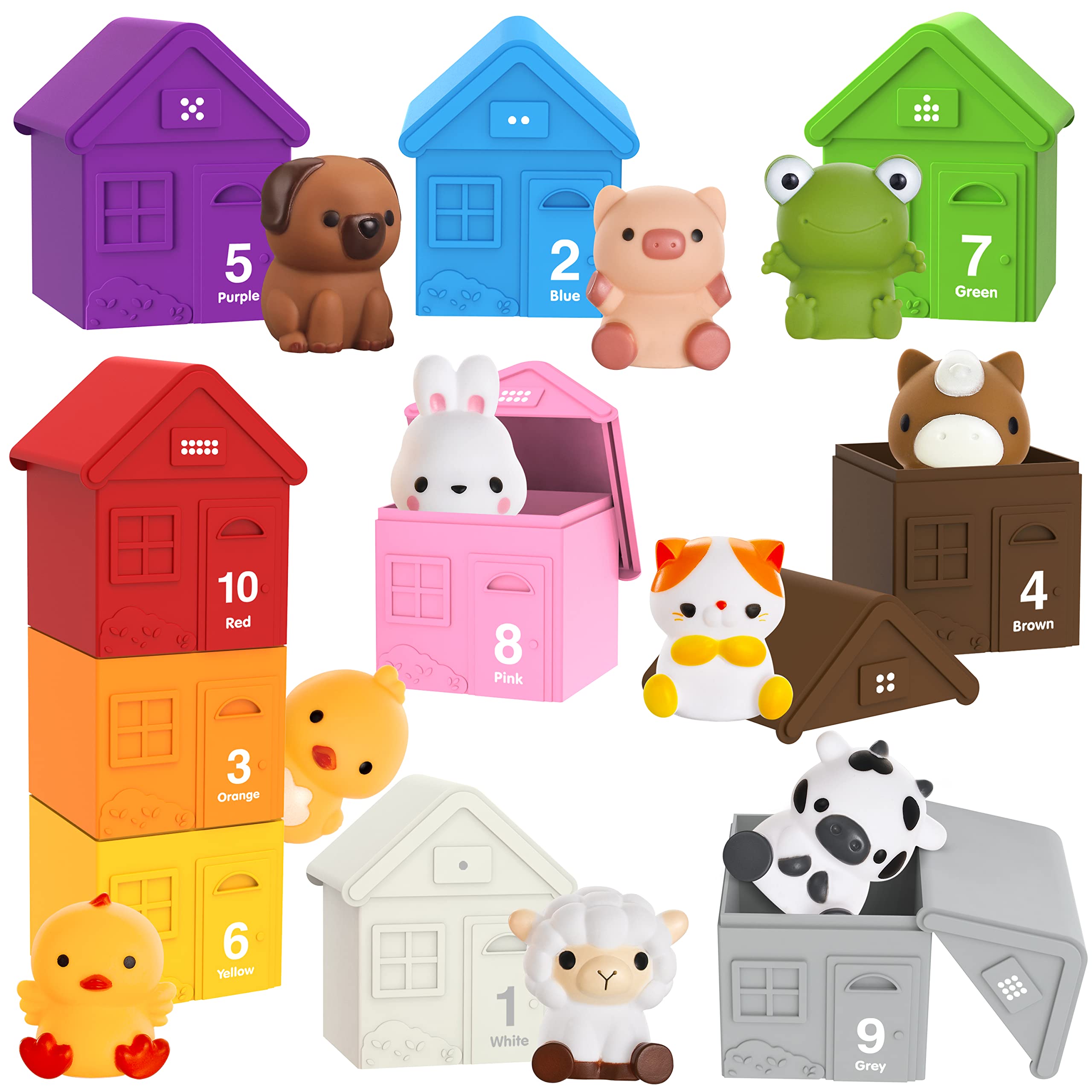 Brinquedo Bestbase Farm Animals Para Crianças De 1 A 3 Anos Com Fantoches