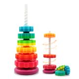Brinquedo Empilhável Lbaibb Rainbow Spinning Tower Em Plástico Abs
