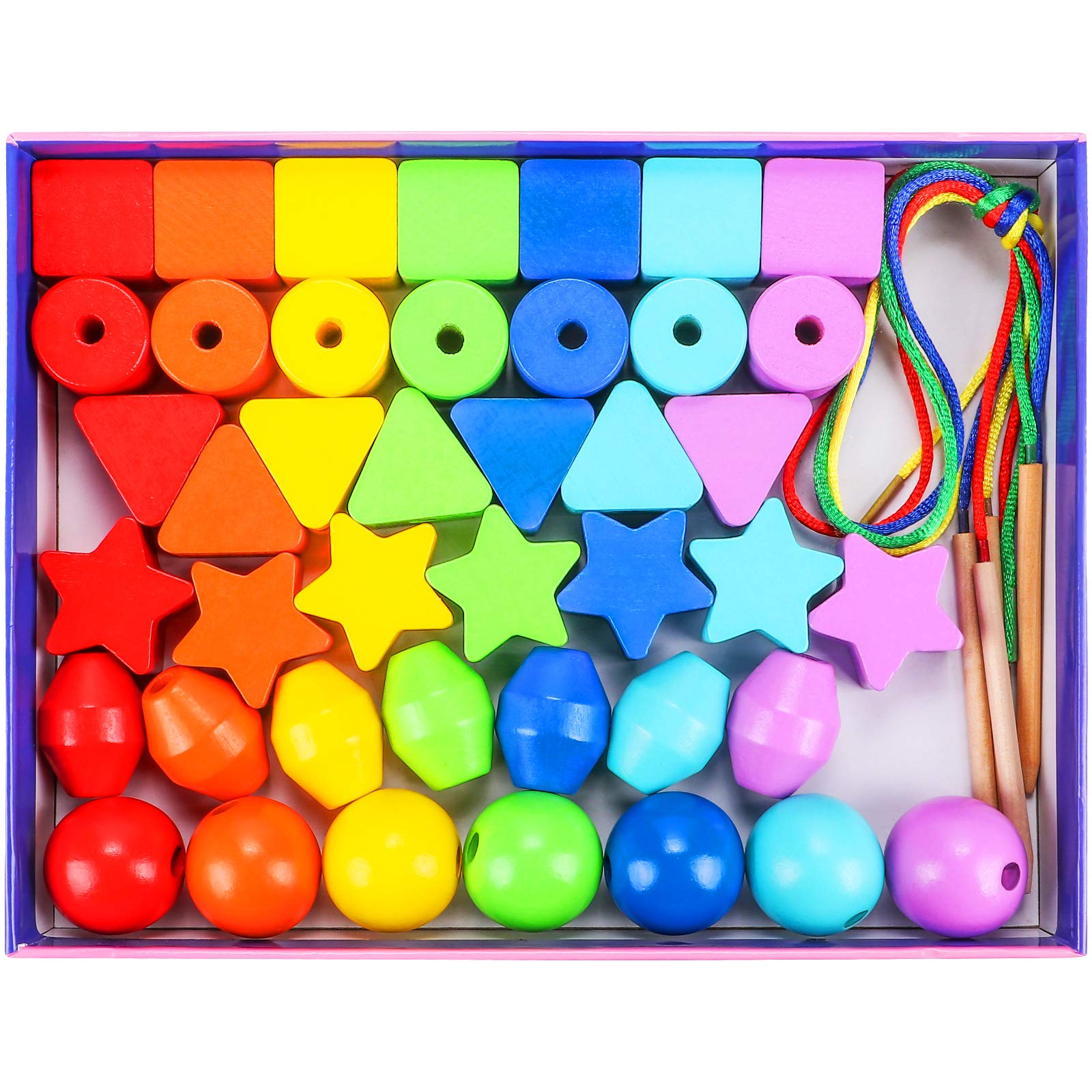 Brinquedo Lacing Beads Atoylink 42 Unidades Para Crianças De 3 A 8 Anos