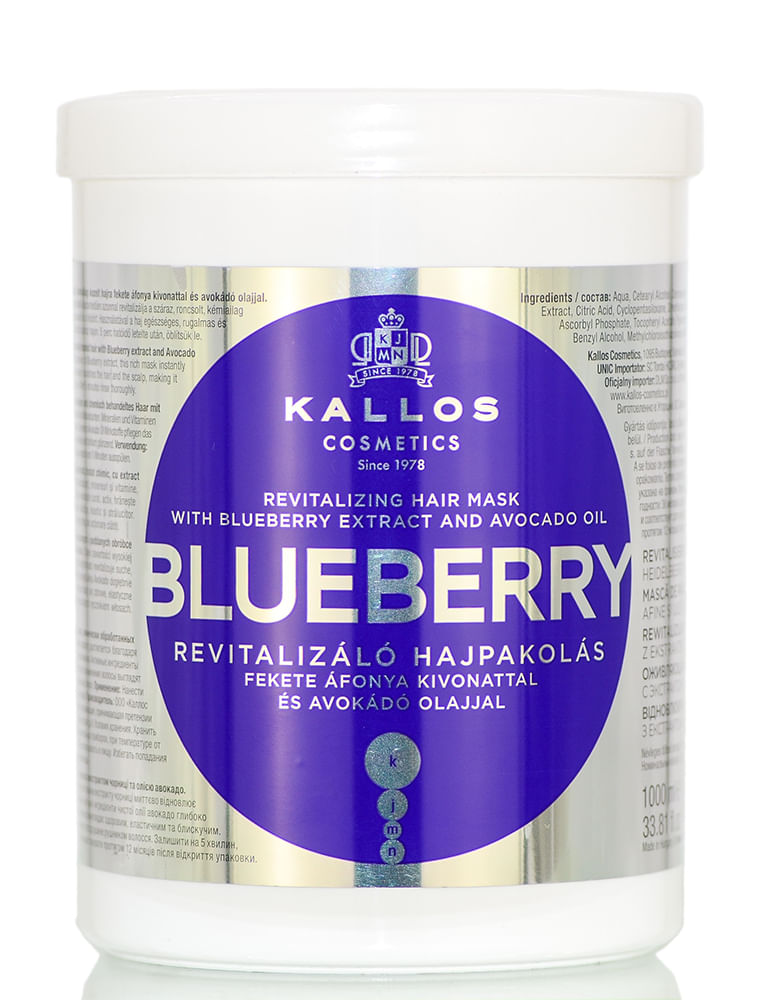 Máscara Capilar Kallos Cosmetics Blueberry Revitalizante 1000ml