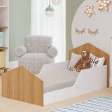 Cama Montessoriana Com Colchão Infantil Branco Nature Casinha Permóbili