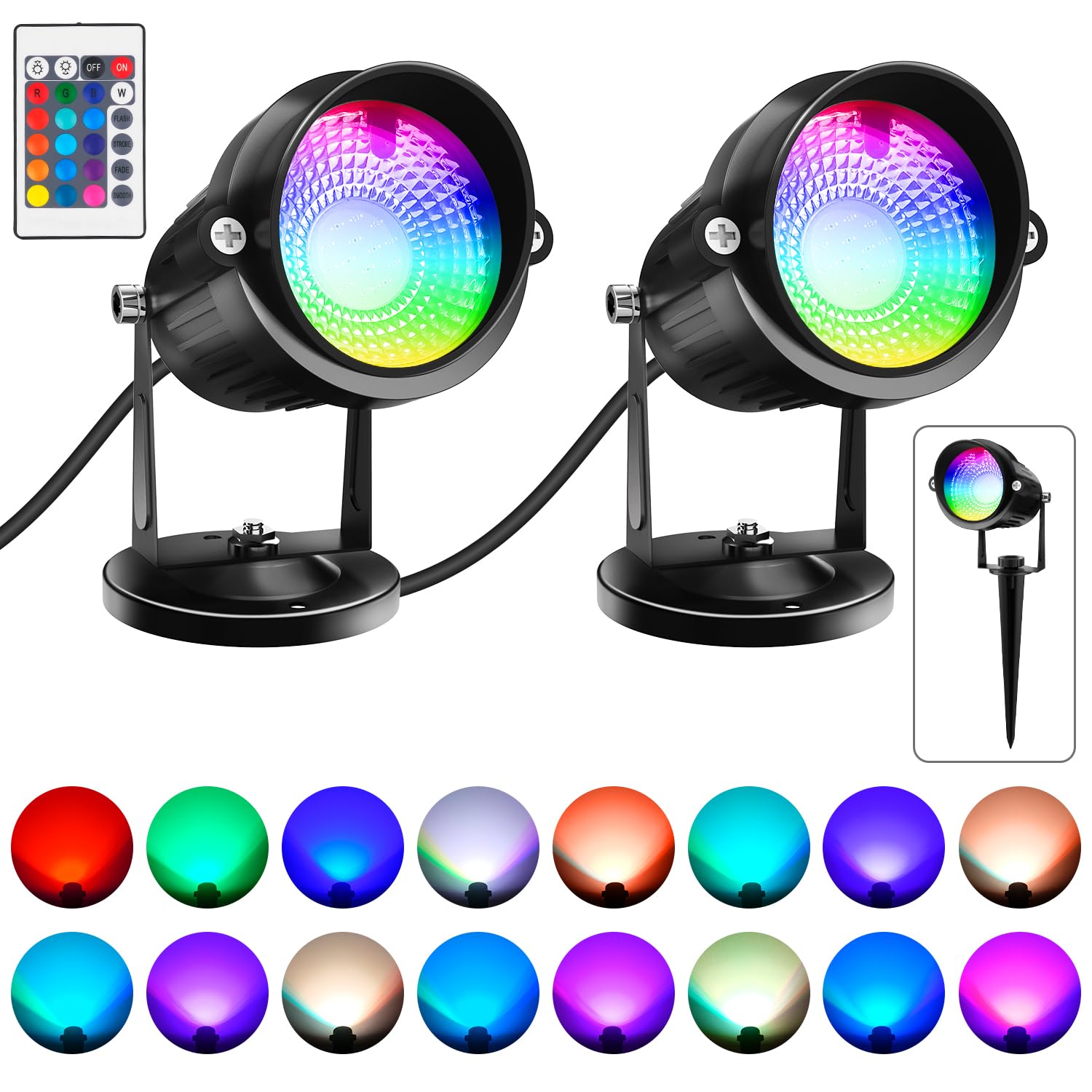 Refletor T-sun Ts-f2020-1h-rgb Interno 3w Rgbw 16 Cores