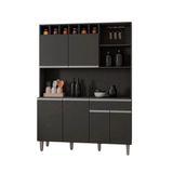 Armário Cozinha Completo Robin 6 Portas - Cinza