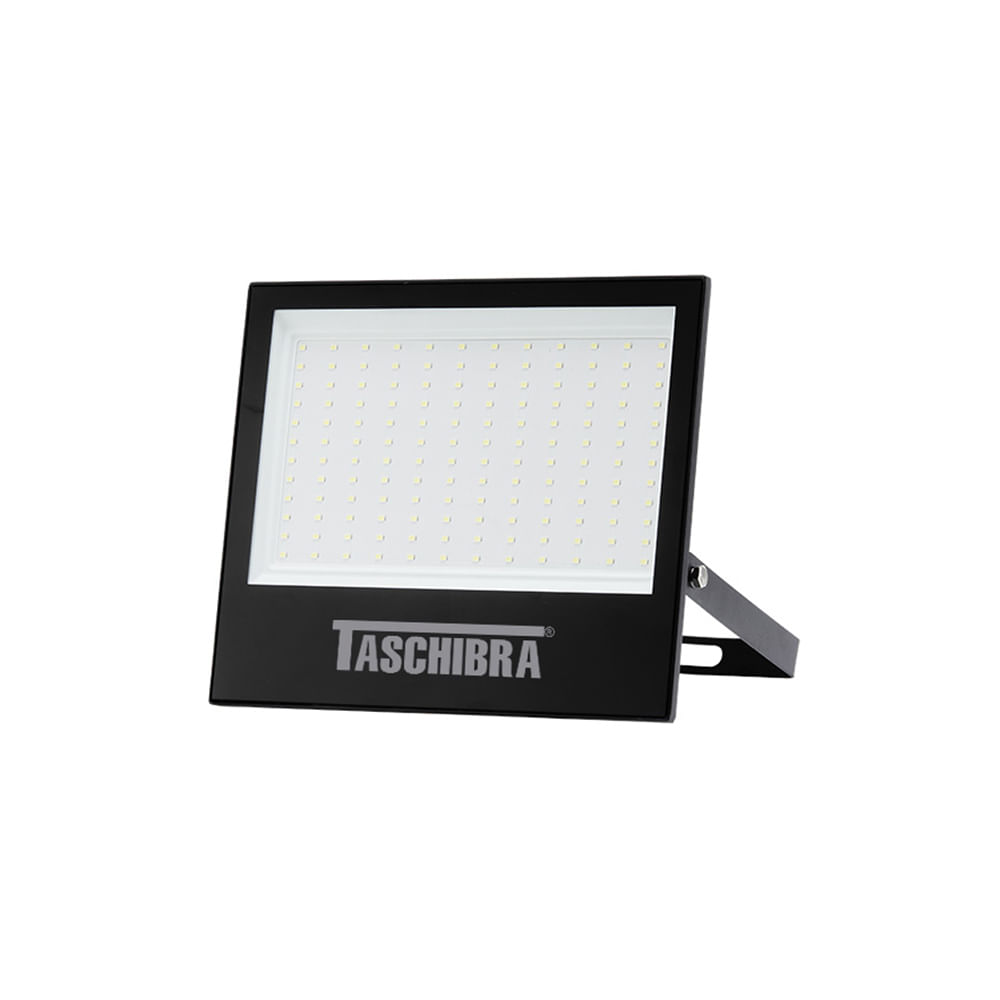 Refletor Taschibra Tr Led 100w Preto Bivolt 6500k Luz Branca