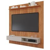 Painel Para Tv Até 65&quot; 180cm 1 Nicho 1 Porta Basculante Caravelas Permobili Cinamomo/off White