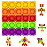 Brinquedo De Bolha De Silicone Sensory Fidget Blocks, 25 Peças Para Crianças/adultos