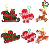 Chaveiro De Silicone Fidget Toy Joiedomi Christmas Bubble, 6 Unidades