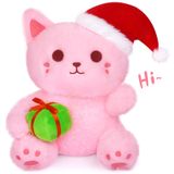 Brinquedo De Pelúcia Hagusahuo Pink Cat, Bicho De Pelúcia Para Crianças, Natal