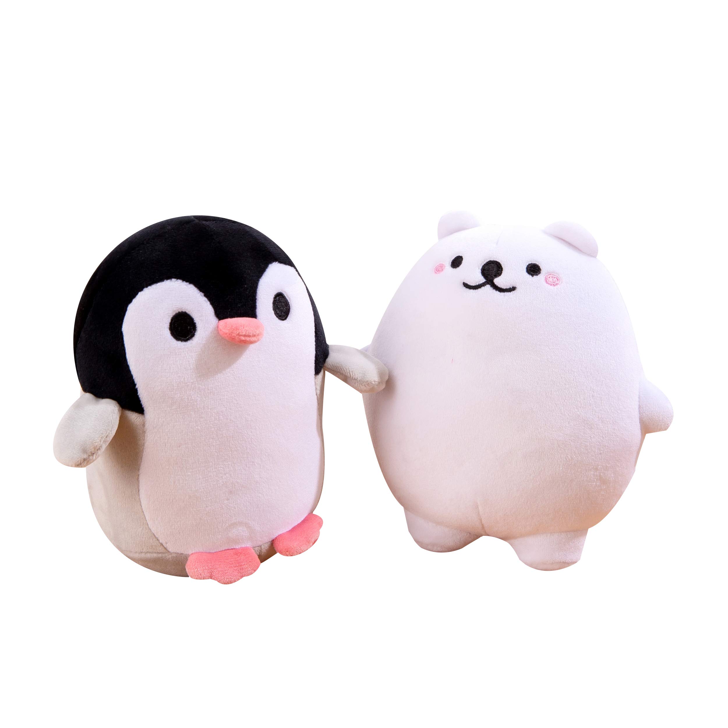 Conjunto De Bichos De Pelúcia Squishy Dot Mini Pinguim E Urso Polar