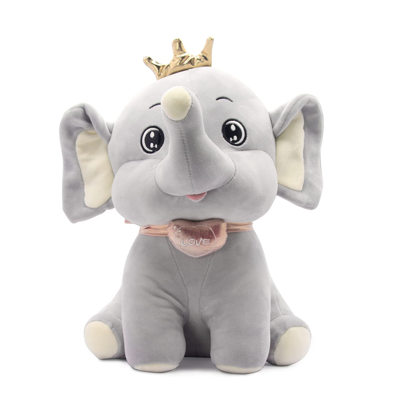 Brinquedo De Pelúcia De Pelúcia Elefante 35 Cm Cinza Para Crianças