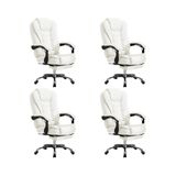 Kit 4 Cadeira Presidente Ergonômica Apoio Para Pés Ajustável - Branco