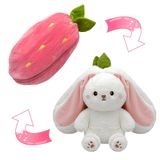 Bicho De Pelúcia Youblek Bunny Strawberry Reversível 18 Cm