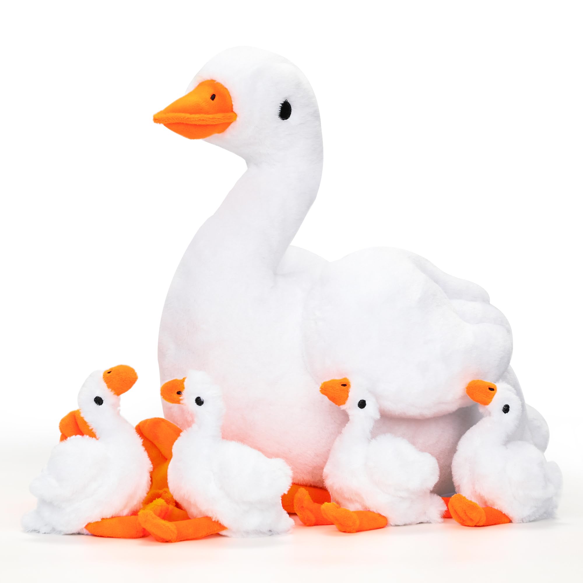 Brinquedos De Pelúcia Para Animais De Pelúcia Qitnla Duck Mommy Com 4 Filhotes De Patos