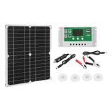 Carregador De Bateria 12w Kit Painel Solar 50a 12v Com Controlador