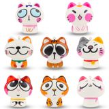 Chaveiro Squishies Toys Anboor Cat Slow Rising, 8 Peças Para Crianças