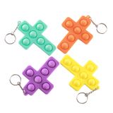 Chaveiro Fidget Sensory Toys Lizaiok Mini Push Pop Bubble 4p