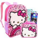 Mochila Hello Sanrio Kitty Com Lancheira Para Meninas, 5 Peças Bund