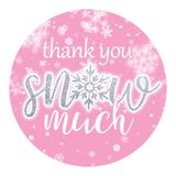 Adesivos Distinctivs Pink Snowflake Winter Thank You X40