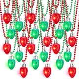 Colares De Natal Led Light Up Sureio, Pacote Com 24, Vermelho, Verde