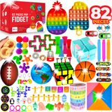 Conjunto De Brinquedos Fidget Twcare, Pacote Com 82 Unidades Sensoriais, Autismo, Alívio Do Estresse