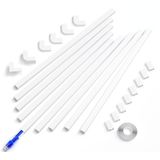 Tampa De Fio De Cabo Cord Hider Delamu Cc03 Branca De 142 Polegadas