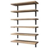 Prateleiras Flutuantes Wopitues Wood, Conjunto De 6 Para Decoração De Parede