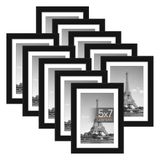 Porta-retratos Upsimple, Conjunto De 10 Fotos Pretas 5x7 Com Tapete 4x6