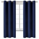 Cortinas Blackout Bgment Com Isolamento Térmico Azul Marinho 42x63cm