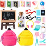 Conjunto De Material Escolar Doll, 30 Unidades, Mini Mochila, Laptops, Régua
