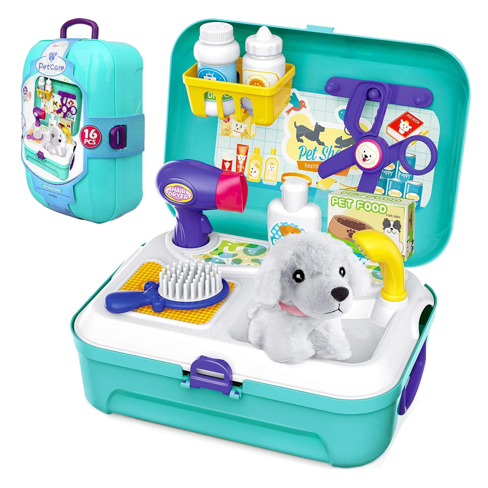 Conjunto De Brinquedos Para Animais De Estimação Doliremy Doctor Kit Com Brinquedos De Pelúcia Para Cães 3-8y