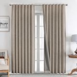 Cortinas Joydeco Natural Linen 100% Blackout 213x213cm 2 Panelas