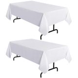 Toalha De Mesa Sancua Poliéster Branco 152x259cm Para Mesa De 6 Pés