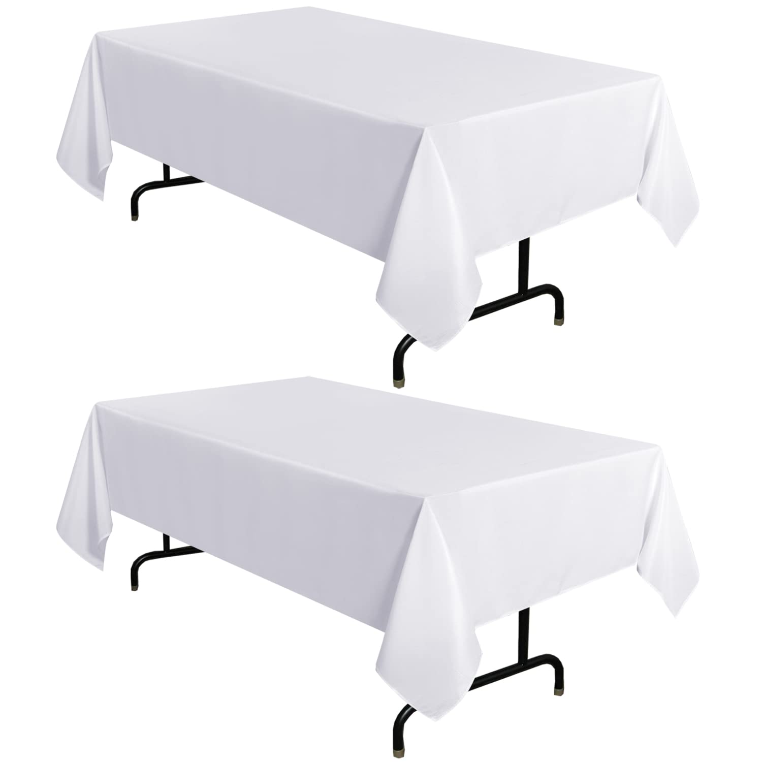 Toalha De Mesa Sancua Poliéster Branco 152x259cm Para Mesa De 6 Pés