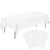 Toalha De Mesa De Plástico Tujol Branca, Pacote Com 6, 137 X 274 Cm, Retângulo