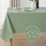 Toalha De Mesa Veblandy Linen Texturizada Impermeável 132x178cm Sage