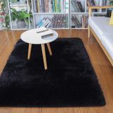 Tapete Area Merelax Soft Modern Shaggy Para Quarto 60x90cm Preto
