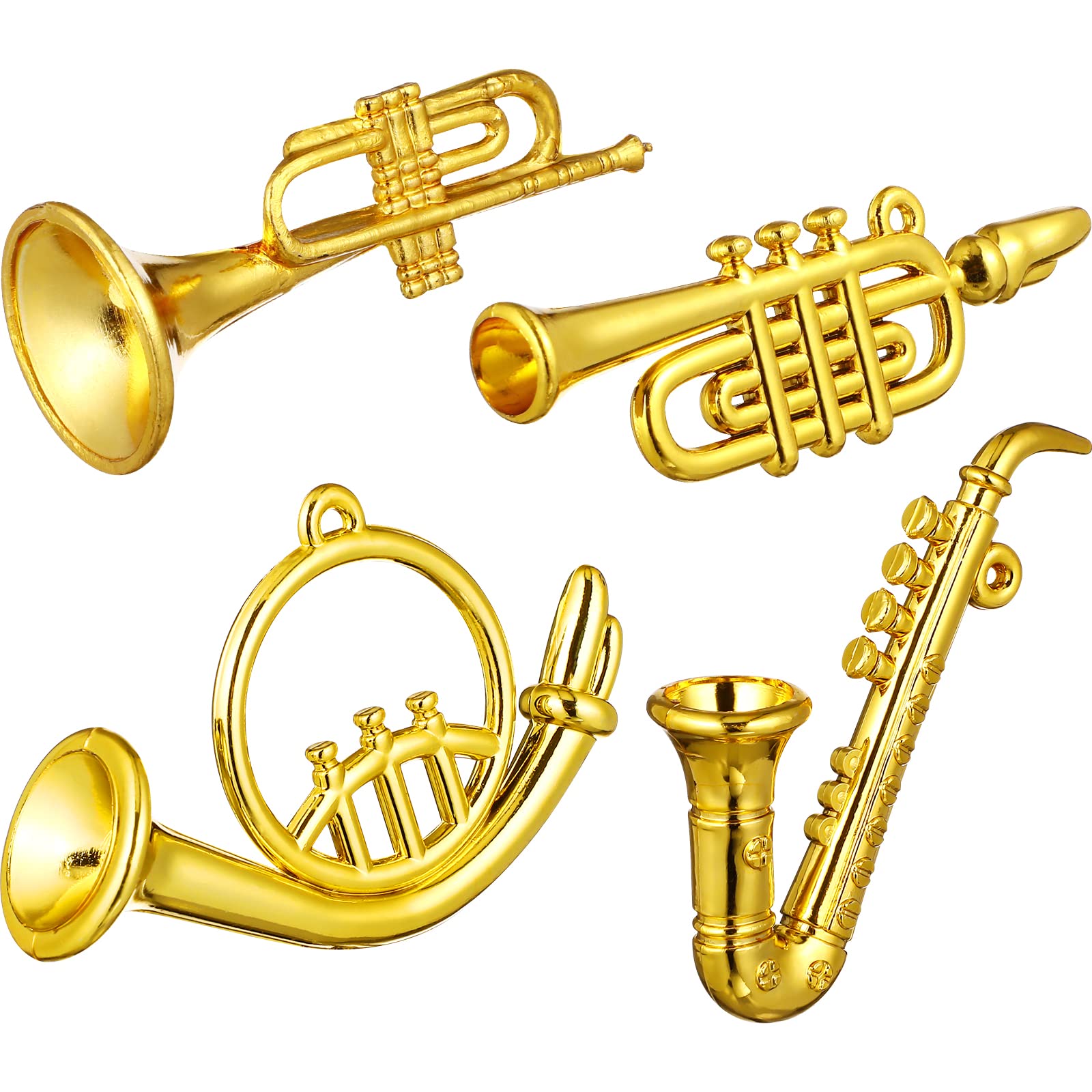 Instrumento Musical Em Miniatura, Balacoo, Trompete, Saxofone, 4 Unidades