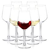 Copos De Vinho Shyrc Long Stem 350 Ml, Conjunto De 8 Taças De Vinho Transparentes Vermelho/branco