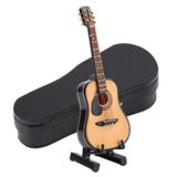 Guitarra De Madeira Em Miniatura Modelo Garosa Com Suporte E Estojo (#01)