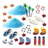 Kit De Enfeite De Jardim De Fadas Em Miniatura Cornerx Summer Beach 34 P