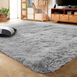 Tapete Area Lochas Ultra Soft Fluffy Grey 120x160cm Para Casa