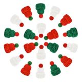 Mini Chapéus De Tricô Luckforest, Enfeites De Festa De Natal, 24 Unidades