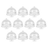 Mini Prato De Bolo Dollhouse Zerodeko 10 Unidades Com Tampa De Plástico