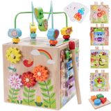 Brinquedo Montessori De Madeira Activity Cube Kmtjt De 1 A 3 Anos