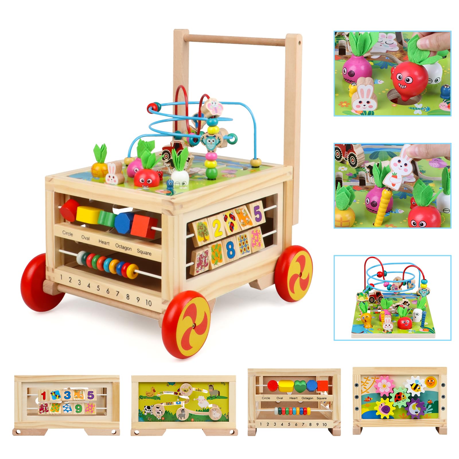 Brinquedo Educativo Montessori 7 Em 1 Activity Cube Gemileo Em Madeira