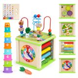 Brinquedo Montessori De Madeira Activity Cube Dipalent Com Mais De 12 Meses